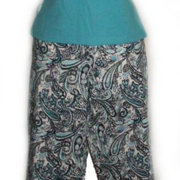 IZOD Blue Paisley G-Flex Capris - Sz 8 - NEW - Picture 5 of 9